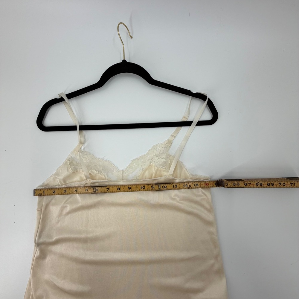 Vassarette Vintage Cream Lace Trim Full Slip Dress Nylon Tricot Size 36/28 - Picture 5 of 6